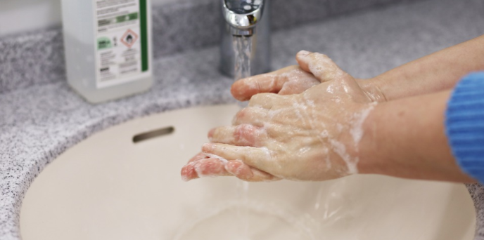 cleaning hands